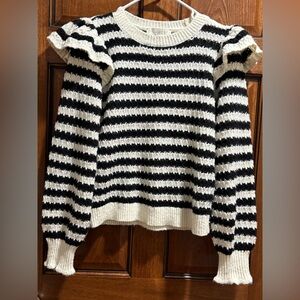 Loft striped black and white sweater. Small.